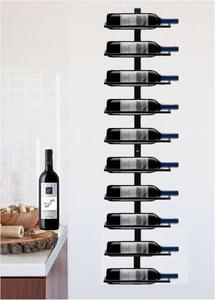 Portabottiglie 10 Bottiglie di Vino da Parete 27x10,5x126 cm in Ferro Battuto Nero