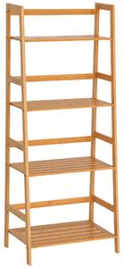 HOMCOM Scaffale Multiuso a 4 Livelli in Bambù colore Naturale 48 × 30 × 119cm