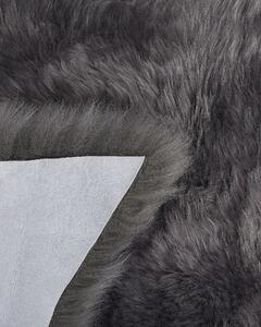 Tappeto in Pelle di montone grigio scuro Fodera morbida per soggiorno Camera da letto Beliani