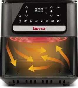 Girmi Friggitrice ad Aria 6,5 Litri Potenza 1700W con 8 Funzioni e Timer colore Nero Ecofrit Crisp - FG84