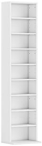 HOMCOM Scaffale Porta CD con 6 Ripiani Regolabili, Capacità di 260 CD/120 DVD, 33x24x140 cm, Bianco | Aosom Italy