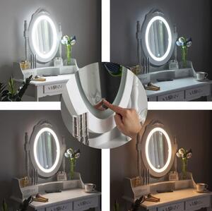 Toeletta vintage con specchio girevole e illuminazione a LED
