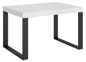Tavolo Allungabile 120-224x90x77 cm Tecno Bianco Frassino Telaio Antracite