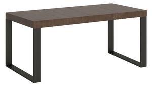 Tavolo Allungabile 90-246x90x77 cm Tecno Premium Noce Telaio Antracite