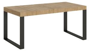 Tavolo Allungabile 90-246x90x77 cm Tecno Premium Quercia Natura Telaio Antracite