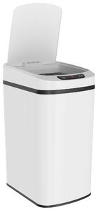 HOMCOM Cestino Rifiuti da 12L a Infrarossi con Secchio Rimovibile, in Acciaio Inox, ABS e PP, 28x22x41 cm, Bianco | Aosom Italy