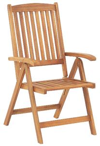 Set di 6 sedie da giardino in legno di acacia chiaro pieghevole in stile rustico resistente ai raggi UV Beliani