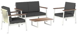 Outsunny Set Divani Giardino 4 Persone: 2 Poltrone, Divanetto, Tavolino. | Aosom Italy