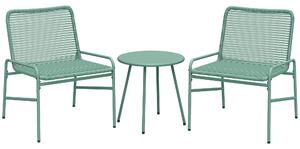Outsunny Set Bistrò Rattan 3 Pezzi: 2 Sedie, Tavolo Rotondo Giardino, Verde. | Aosom Italy