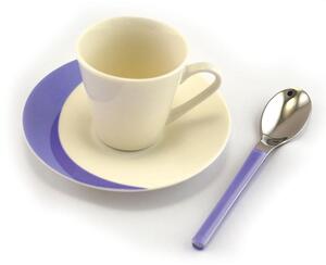 Set Caffè 3 pezzi Tazzina + Sottotazza + Cucchiaino Eme Natura Water Indaco