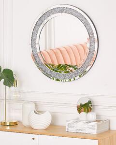 Specchio da parete in argento tondo 70 cm moderno glamour soggiorno camera da letto decorazione Beliani