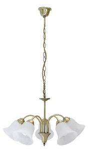 Rabalux 7375 Lampadario 5 punti Francesca, E14, bronzo-argento-bianco, rotondo, classico, ø600mm