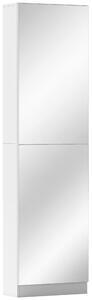 HOMCOM Scarpiera 5 Ripiani, Ante Reversibili, Chiusura Ammortizzata, Specchio, Colore Bianco. | Aosom Italy