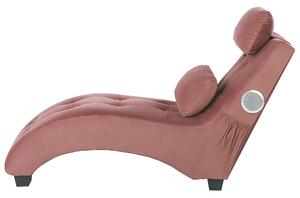 Chaise longue Altoparlante Bluetooth integrato in velluto rosa Caricatore USB Design moderno Divano curvo per 1 persona Soggiorno Beliani