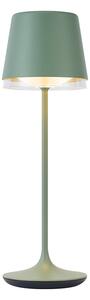 Lampada da tavolo verde con LED IP65 ricaricabile con stazione di ricarica - Bass