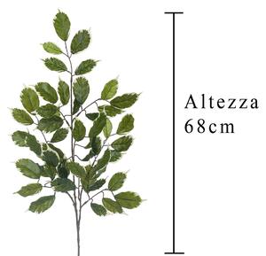 Set 12 Rami di Ficus Artificiale con 42 Foglie Altezza 60 cm Verde