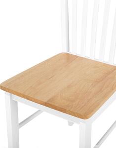 Set di 2 sedie da pranzo di colore bianco con legno chiaro in stile tradizionale classico Beliani