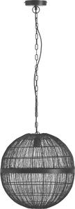 Lampada a sospensione Globo, struttura in metallo nero opaco, paralume in metallo a rete nero opaco, altezza regolabile, diametro: 400 mm, altezza: 1200 mm, esclusa lampadina: 1 x E27, 40W, 230V