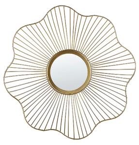 Specchio a forma di fiore dorato 40 cm per soggiorno camera da letto Beliani