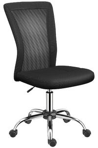 Vinsetto Sedia da Ufficio Ergonomica Girevole, Altezza Regolabile, 5 Ruote, Schienale curvato e Traspirante, Nero, 43x46x100cm | Aosom Italy