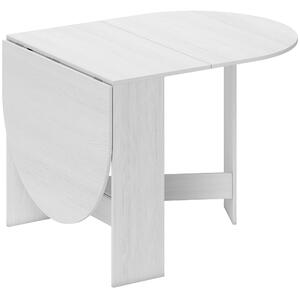 HOMCOM Tavolo Pieghevole per 6 Persone con 2 Ribalte Ovale in Legno, 163x80x75 cm, Bianco | Aosom Italy