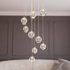 Lucande Hayley LED sospensione, 9 luci, cromo