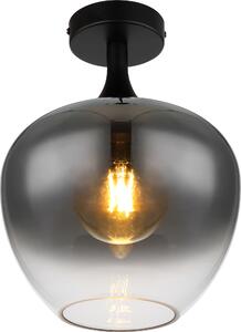 Lampada a soffitto Globo Lighting, struttura in metallo nero opaco, vetro fumé, diametro: 240 mm, altezza: 315 mm, esclusa lampadina: 1 x E27 40W 230V