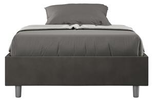 Letto Matrimoniale Francese Sommier 140x200 cm con Rete e Contenitore Azelia Grigio