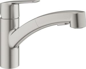 Miscelatore cucina GROHE Start 3 quickfix con doccetta, acciaio opaco