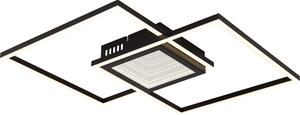 Plafoniera LED, metallo, nero, dimmerabile, telecomando