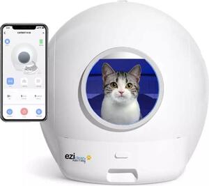 Lettiera robotica autopulente da 60 litri, 55 db, bianca E.ziclean CATBOTK10I