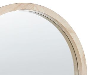 Specchio da terra 43 x 170 cm con mensola cornice in legno chiaro figura intera Beliani