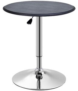 HOMCOM Tavolino da Bar Cromato, Tavolo Rotondo Regolabile in Altezza con Sistema Lift Up, Piano Rotondo Girevole 360° Φ63x67-93cm|Aosom