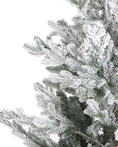 Albero di natale artificiale bianco sintetico 180 cm innevato pre innevato con neve rami innevati Beliani