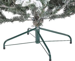 Albero di natale artificiale bianco sintetico 180 cm innevato pre innevato con neve rami innevati Beliani