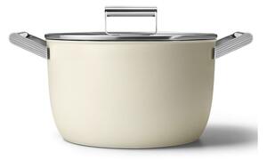 Smeg CKFC2611CRM Panna 50's Style Cookware Casseruola 26cm 7,7L Antiaderente Coperchio