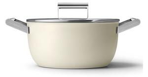 Smeg CKFC2411CRM Panna 50's Style Cookware Casseruola 24cm 4,6L Antiaderente Coperchio