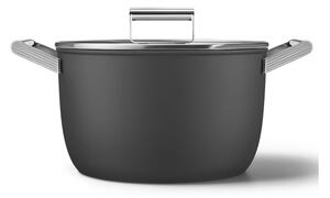 Smeg CKFC2611BLM Nero 50's Style Cookware Casseruola 26cm 7,7L Antiaderente Coperchio