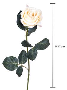 Set 8 Rose Artificiali Semi Aperta Altezza 37 cm Bianco