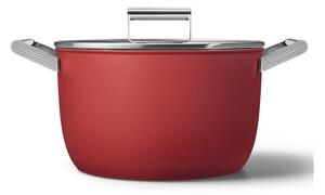 Smeg CKFC2611RDM Rosso 50's Style Cookware Casseruola 26cm 7,7L Antiaderente Coperchio