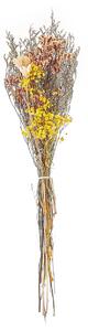 Mazzo di fiori secchi decorativi di colore arancione e giallo 65 cm e avvolti in carta decorativa Beliani