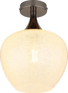 Lampada a sospensione Globo, corpo in metallo nero e cromato, vetro trasparente, cristalli in acrilico trasparente, diametro: 240 mm, altezza: 320 mm, esclusa lampadina: 1 x E27, 40W, 230V