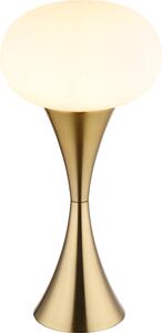 Lampada da tavolo, colore ottone, vetro opalino, H 36,9 cm