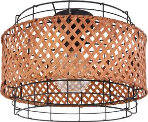 Lampada a soffitto, nera, rotonda, con struttura a gabbia, diametro 35 cm