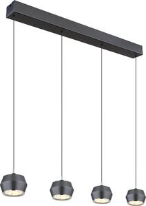Lampada a sospensione per sala da pranzo alluminio grigio Luce a sospensione a LED 4 fiamme 15209-4