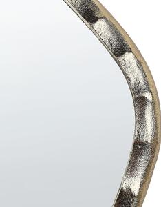 Specchio dal design moderno con cornice dalla forma irregolare in alluminio color oro 42 x 40 cm Beliani