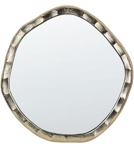 Specchio dal design moderno con cornice dalla forma irregolare in alluminio color oro 42 x 40 cm Beliani