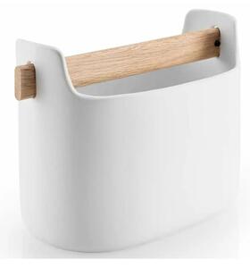 Eva Solo Barattolo per Utensili Basso 15cm Bianco Ceramica Manico in Legno