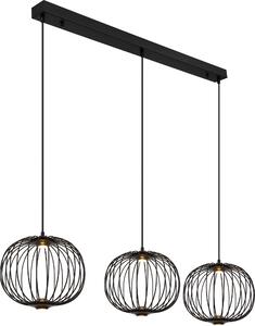 Lampada a sospensione a LED, metallo nero, H 150 cm