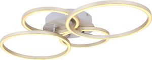 Plafoniera LED, design ad anello, argento, L 65,5 cm
